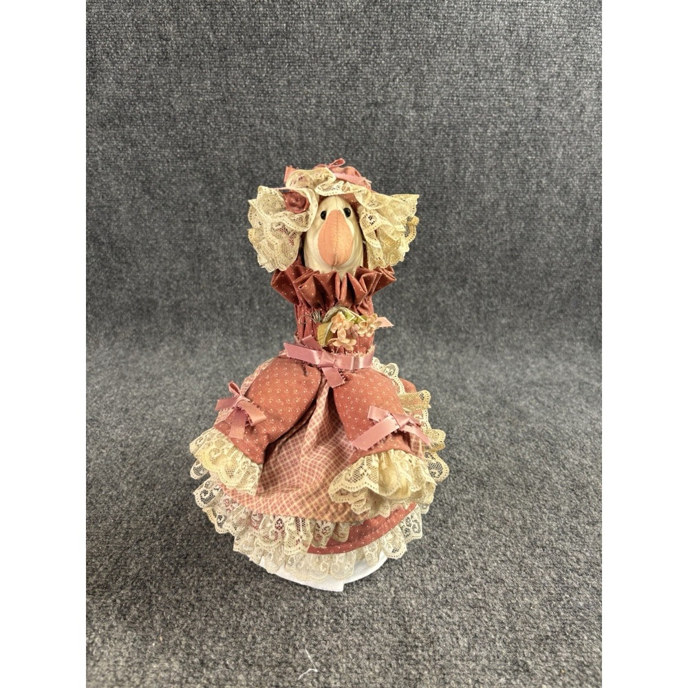 Vintage 1980's Goose Toilet Paper Roll Cover Hand Made Dusty Pink Cottagecore